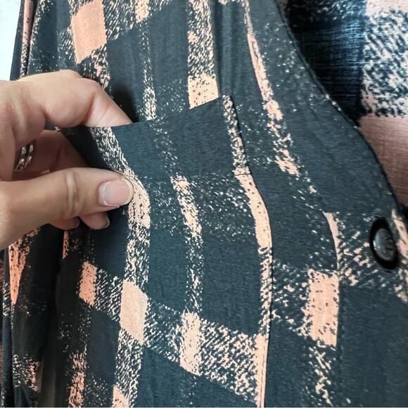 Anthropologie 11.1 Tylho Checkered Buffalo Plaid Button Front Shirt Dress XS - Picture 3 of 9